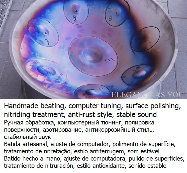 HandPan инструмент стальной язык барабан профессиональный уровень уличное искусство играть handpan барабан Ручной Работы Сплав нитрида барабан Handpan