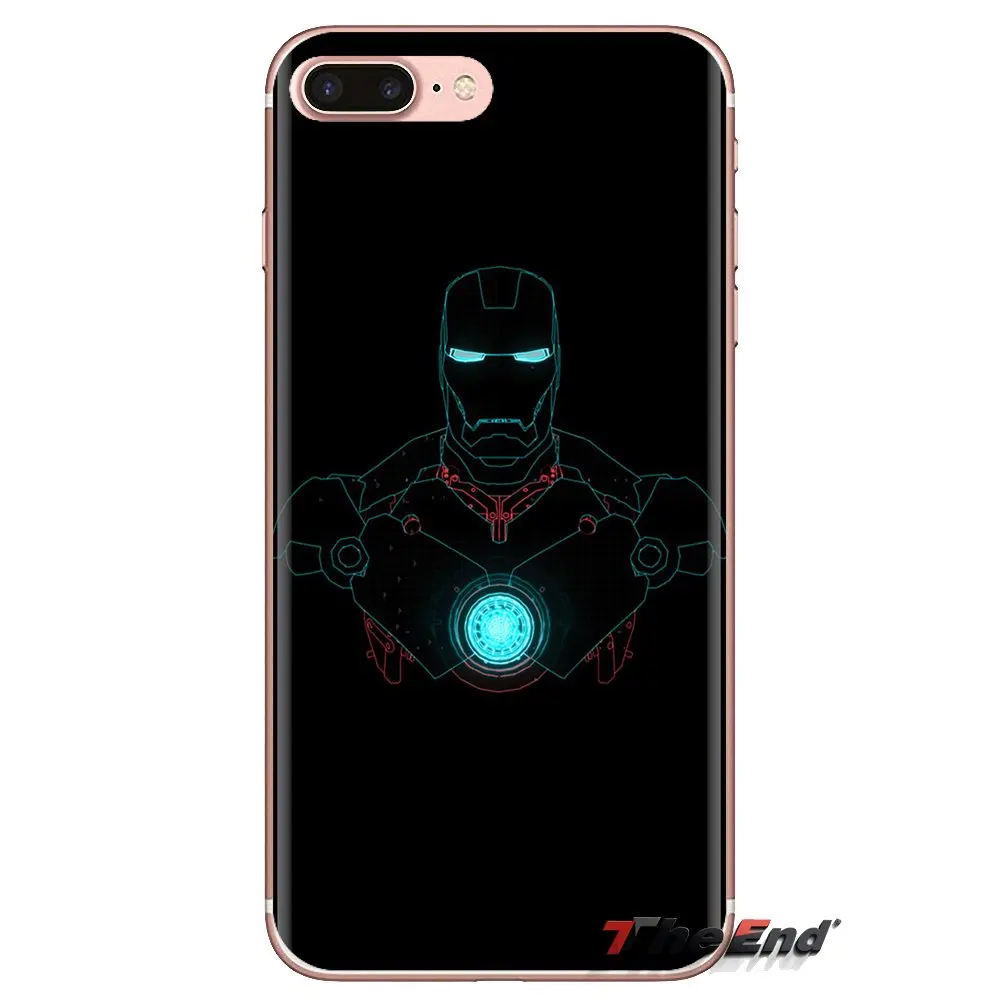 Transparent Soft Shell Covers For Samsung Galaxy A3 A5 A7 A9 A8 Star A6 Plus 2018 2015 2016 2017 Superhero iron man arc reactor |