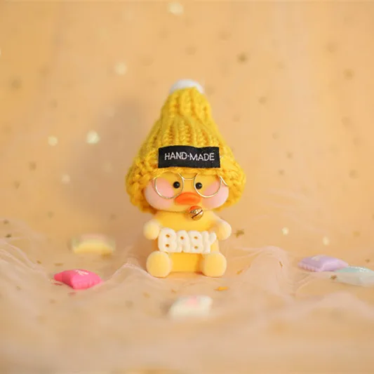 8 см Kawaii LaLafanfan кафе подвеска с форме утки брелок мультфильм милый утка автомобиль Декор животные куклы девочка игрушки подарок на день рождения для детей - Цвет: Зеленый