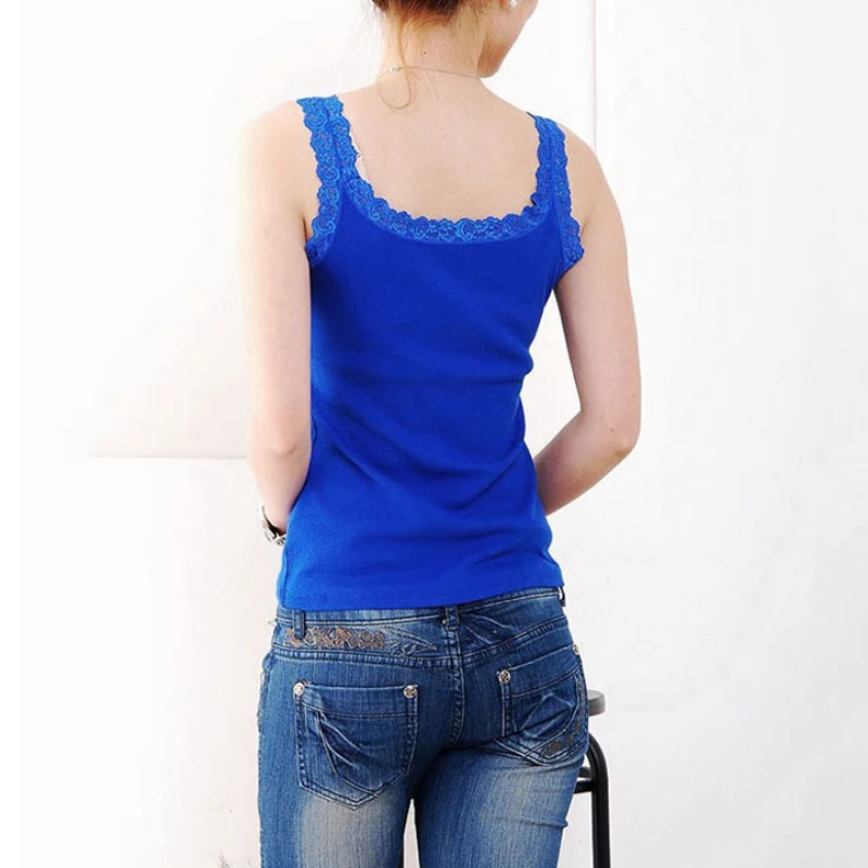 Майка женская кружевная с U-образным вырезом пикантный мягкий жилет модная