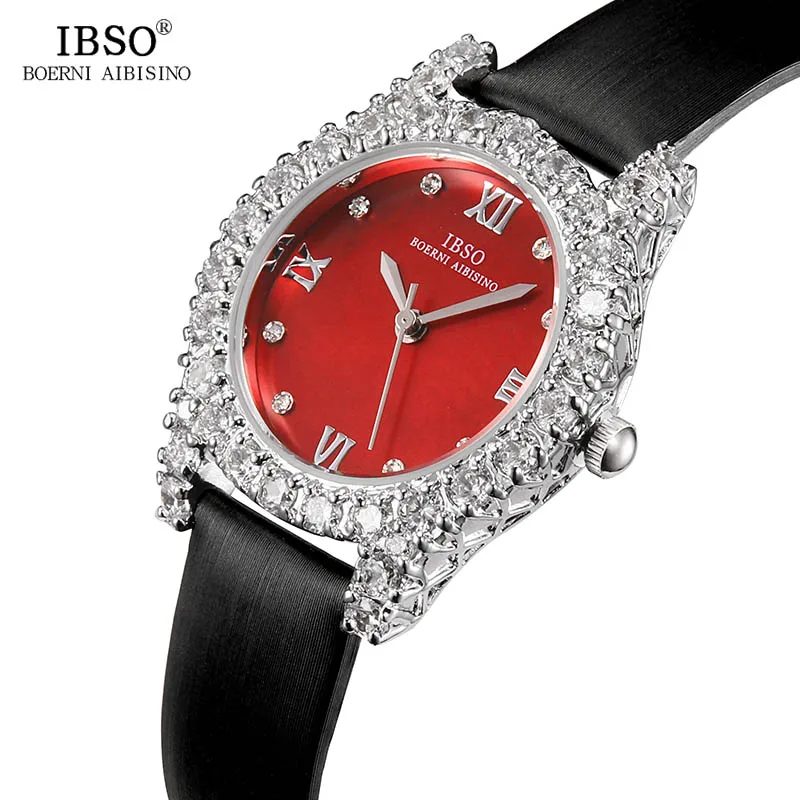 IBSO 2021 женские Стразы часы бриллианты роскошный браслет наручные кварцевые с
