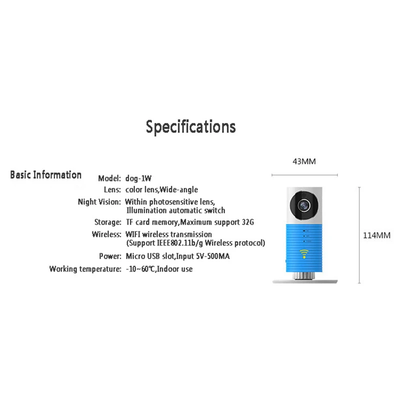 OWGYML 720P умная собака Wifi домашняя IP камера безопасности Детский Монитор Интерком