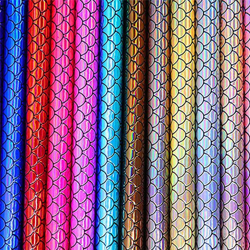 A4 Laser Shell Pattern PU Leather Fabric High Quality Synthetic DIY Sewing Material for Handmade Crafts Wholesales | Дом и сад