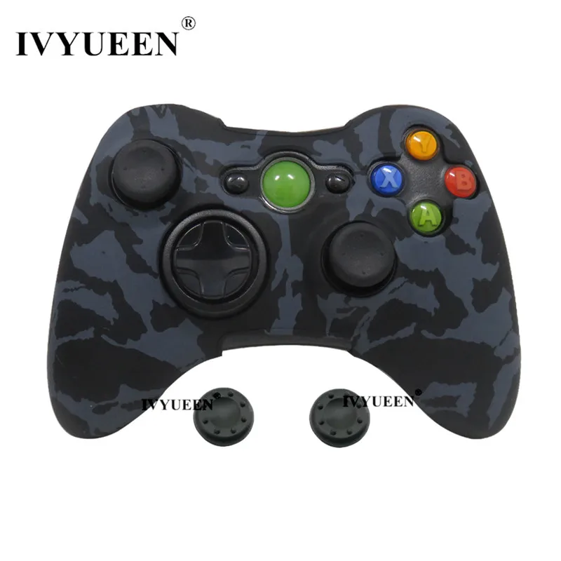 Black Camo IVYUEEN защитный чехол для microsoft Xbox 360 проводной/беспроводной контроллер силиконовый чехол - Цвет: Black Camo