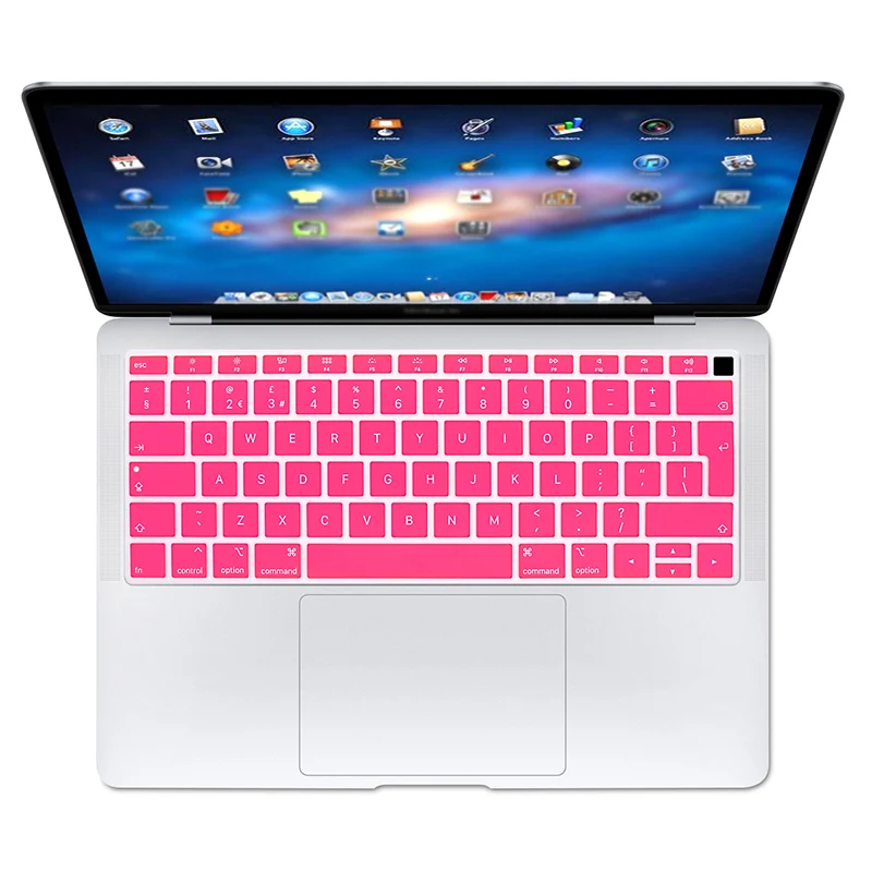 Для нового MacBook Air 13 A1932 с сенсорным ID защита для клавиатуры ноутбука силиконовый евро Английский покрытие для клавиатуры
