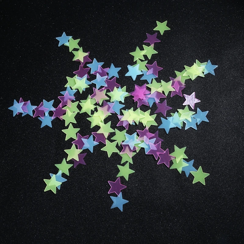 100 шт. декоративные наклейки на стену в виде звезд|wall sticker|star stickersstickers fluorescent |