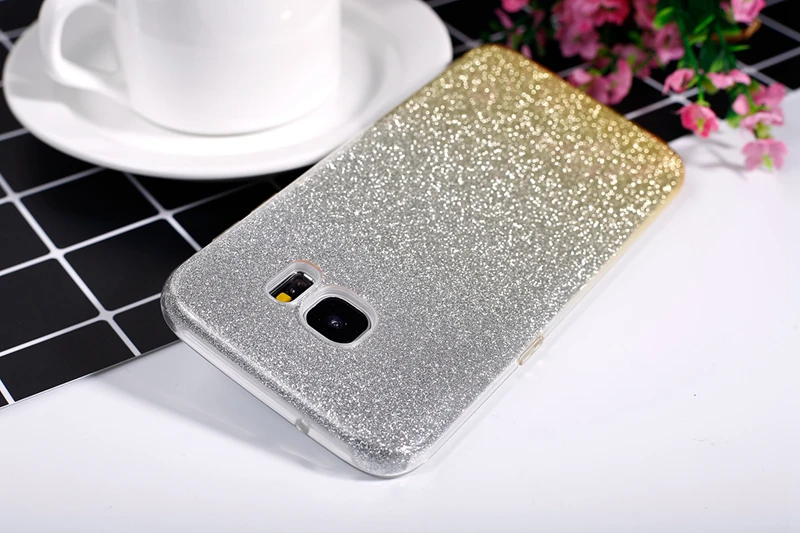 Чехол OLOEY для Funda samsung Galaxy S6 S7 Edge S8 S8 Plus S5 Note 8 5 4 чехол 2 слоя Блестящий сверкающий Мягкий ТПУ силиконовый чехол