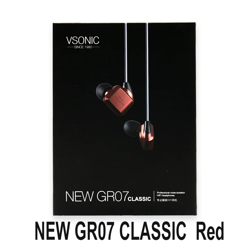 GR07 CLASSIC RED VSONIC GR07 классический бас низкое сопротивление динамический профессиональный шумоизоляция HIFI наушники - Цвет: GR07 CLASSIC RED