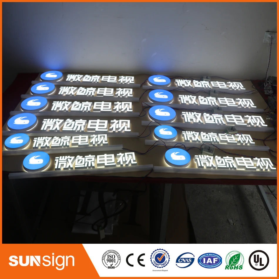 3D Lighting Acrylic Mini LED Channel Letter Sign / Bending Machine Making Acrylic face Lighting Letters