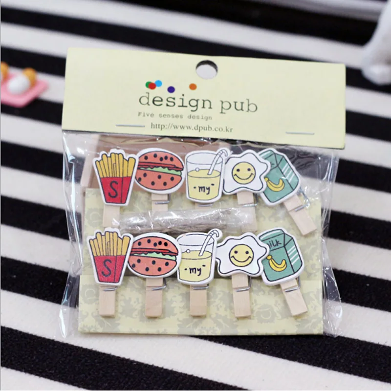 

10 pcs/pack French fries burger Wooden Clip Photo Craft DIY Clips with Hemp Rope Clothespin Craft Decoration Clips Pegs