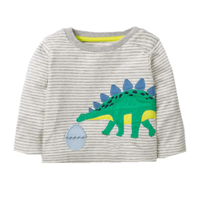 T8505 dinosaur Г. Футболка для мальчиков детская футболка Осенняя футболка Топы с вышивкой животных, жираф Koszulka, динозавр Koszulki Meskie, футболка Enfant, Новинка - Цвет: T8505 dinosaur