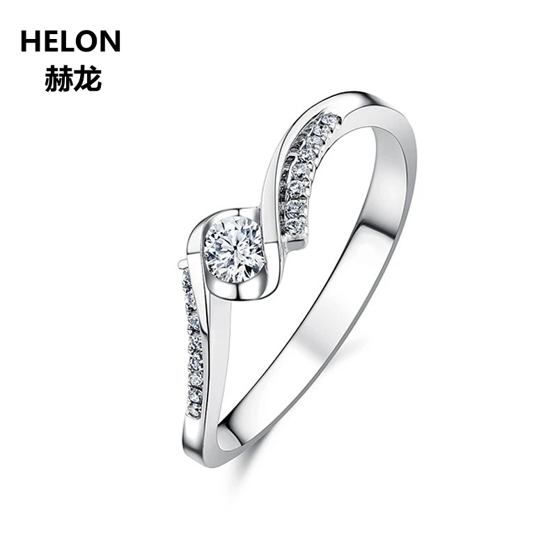 0.15ct SI/H Natural Diamonds Engagement Wedding Ring for Women Solid 14k White Gold Anniversary Party Fine Lover Gift | Украшения и