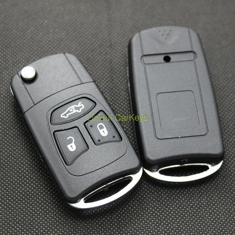 PINECONE для CHRYSLER 300C SEBRING JEEP WRANGLER COMPASS 3 кнопки Uncut Латунное лезвие Модифицированный корпус дистанционного ключа 1 шт. без сиденья