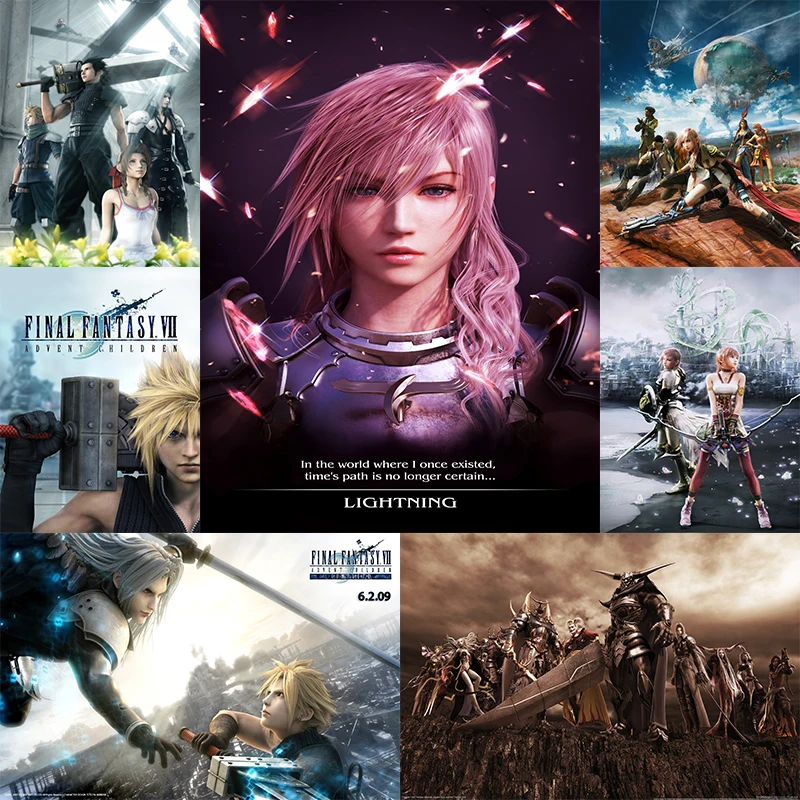 Облако VS Сефирот-Final Fantasy игры белый картон постер настенный картины для спальни Гостиная деко 42*30 см без рамки