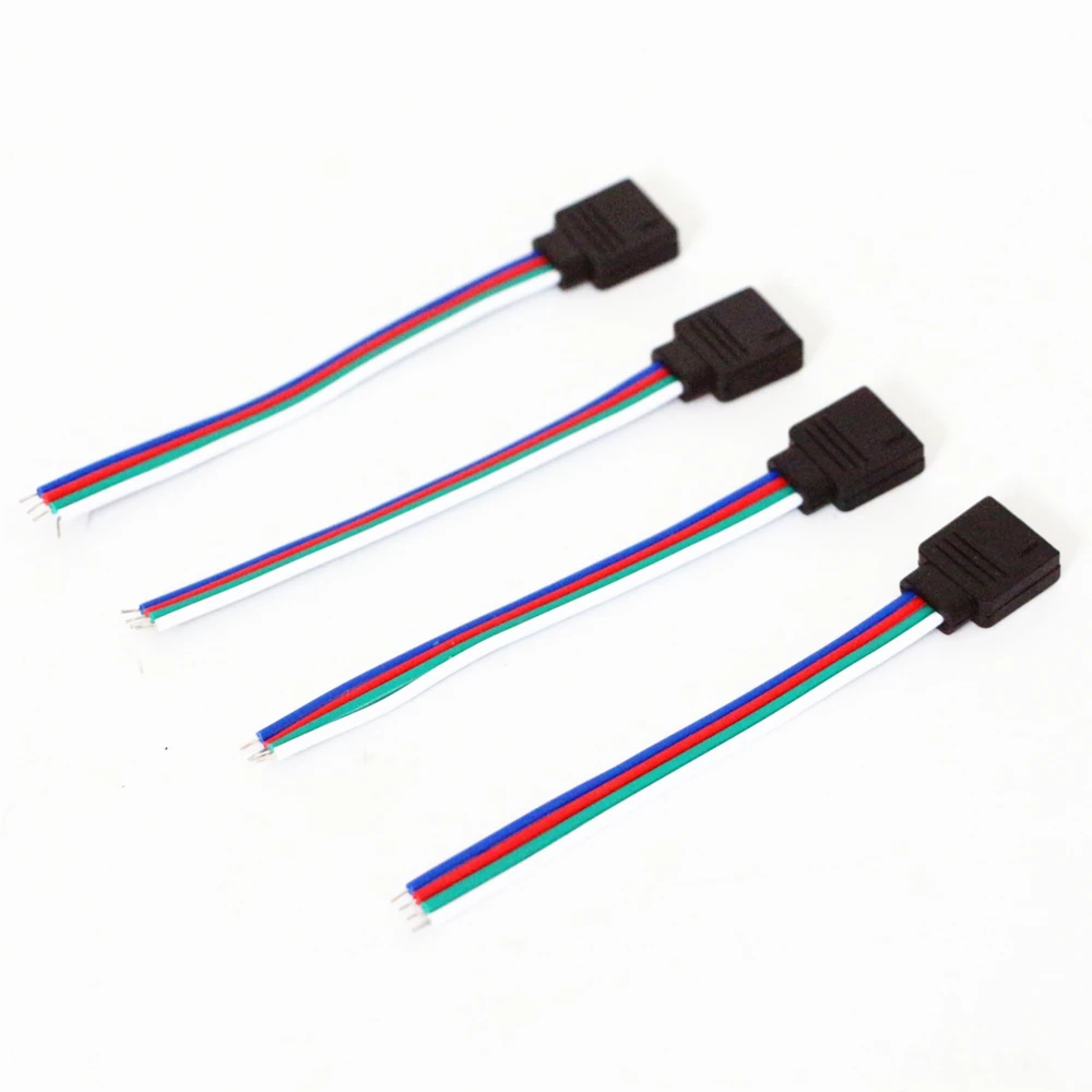 Фото 10 шт./лот 10 см 4 Pin RGB Светодиодная лента женский разъем провод для 5050 3528 2835 RGB Светодиодная лента 4pin светодиодный кабель для RGB LED контроллера №5