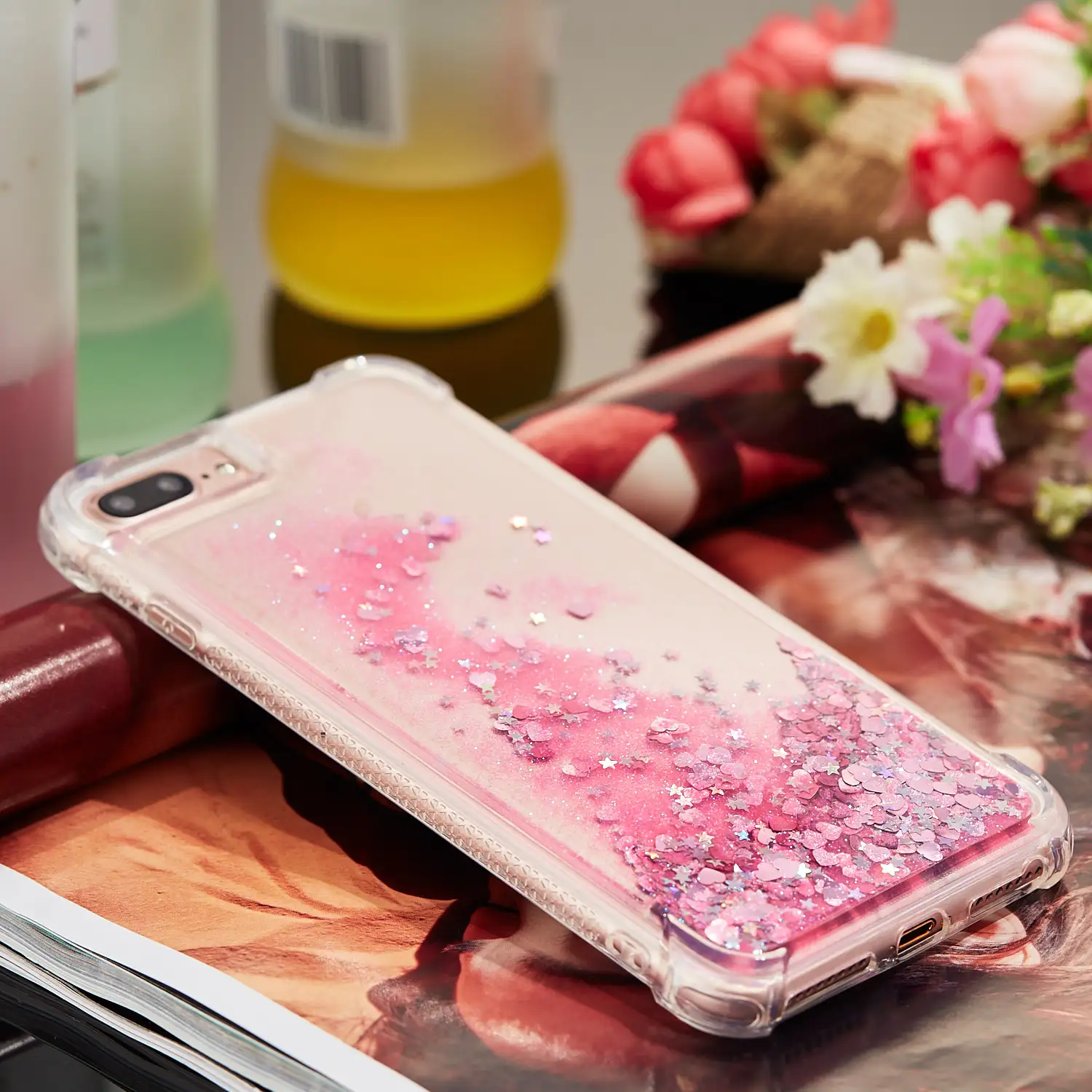 Роскошный блестящий чехол для iPhone 5 5S SE 6 6S 7 8 Plus X динамическая Жидкая силиконовая