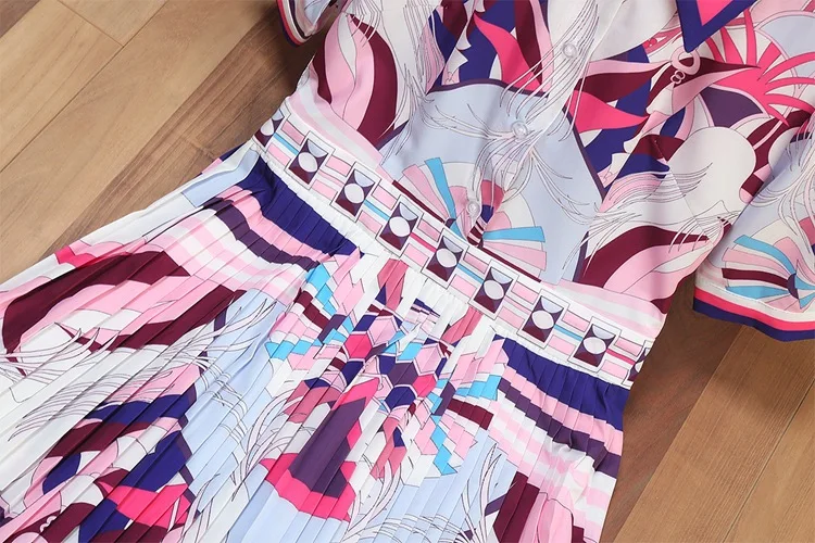 Весна Для женщин Элегантный Цветочный принт до середины икры платье короткий