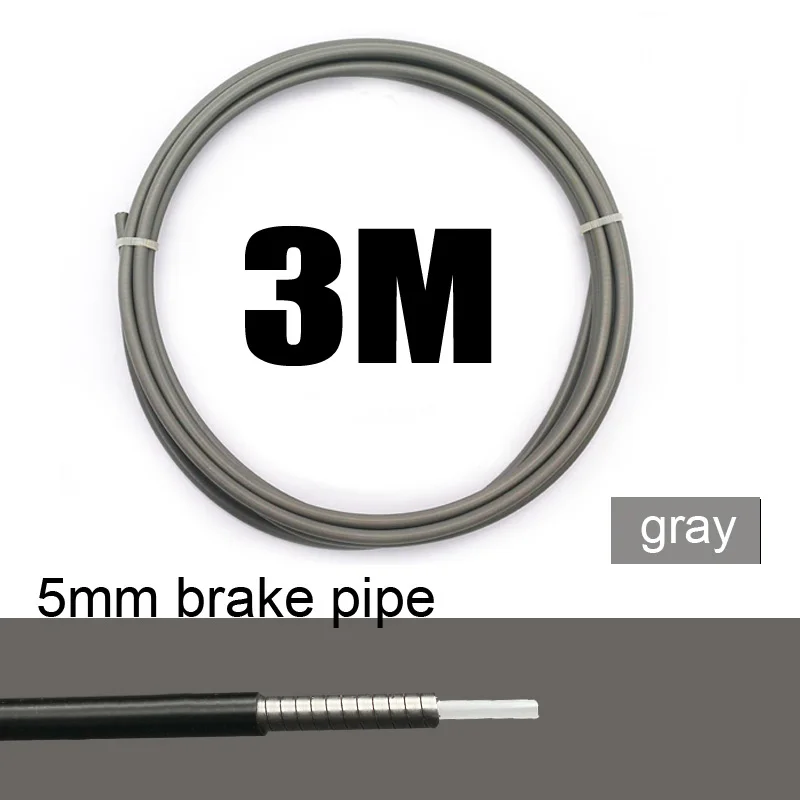 3M brake line grey Велосипедный тормозной кабель, велосипедный кабель переключения передач, велосипедная трубка тормозной магистрали, провод 5 мм, велосипедная скоростная линия, трубка 4 мм - Цвет: 3M brake line grey