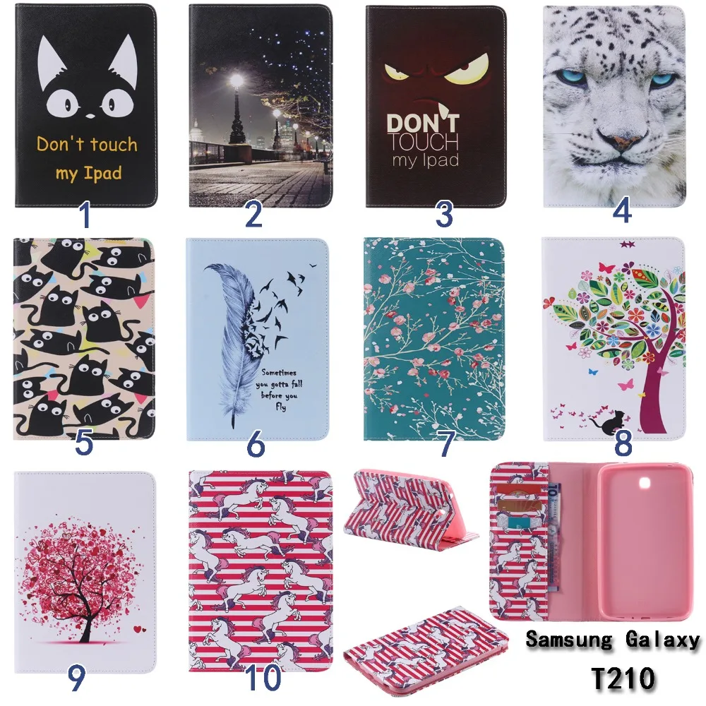 Высокое качество мультфильм печати Стенд держатель карты Мягкий ТПУ + ПУ кожа