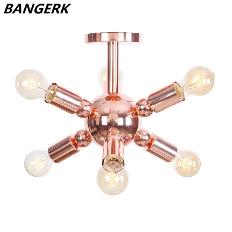 Lustre Industrial Vintage LED Ceiling Light Iron Rose Gold Lamps Edison Antique Lamp Fixtures Home Decor Lighting | Освещение