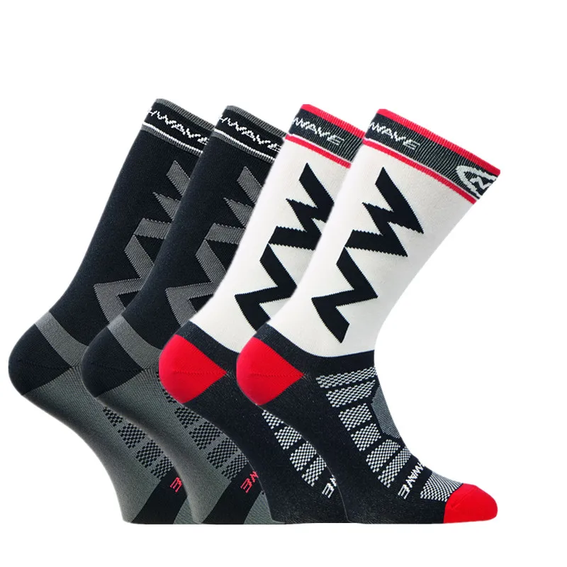 2black 2white 4 пар/уп. спортивные уличные велосипедные носки мужские беговые носки дышащие комфортные велосипедные Компрессионные носки - Цвет: 2black 2white