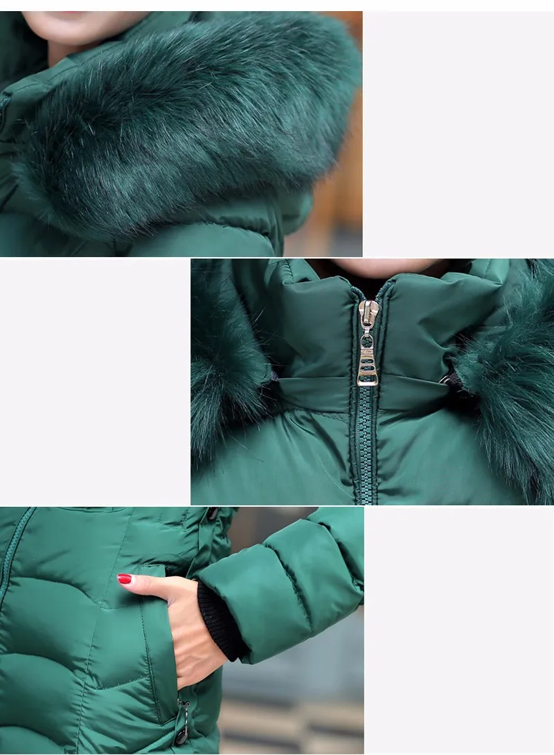 Распродажа 4XL женский зимний пуховик с меховым капюшоном хлопковое тонкое пальто Элегантное повседневное женское пальто с длинным рукавом парка большого размера плюс
