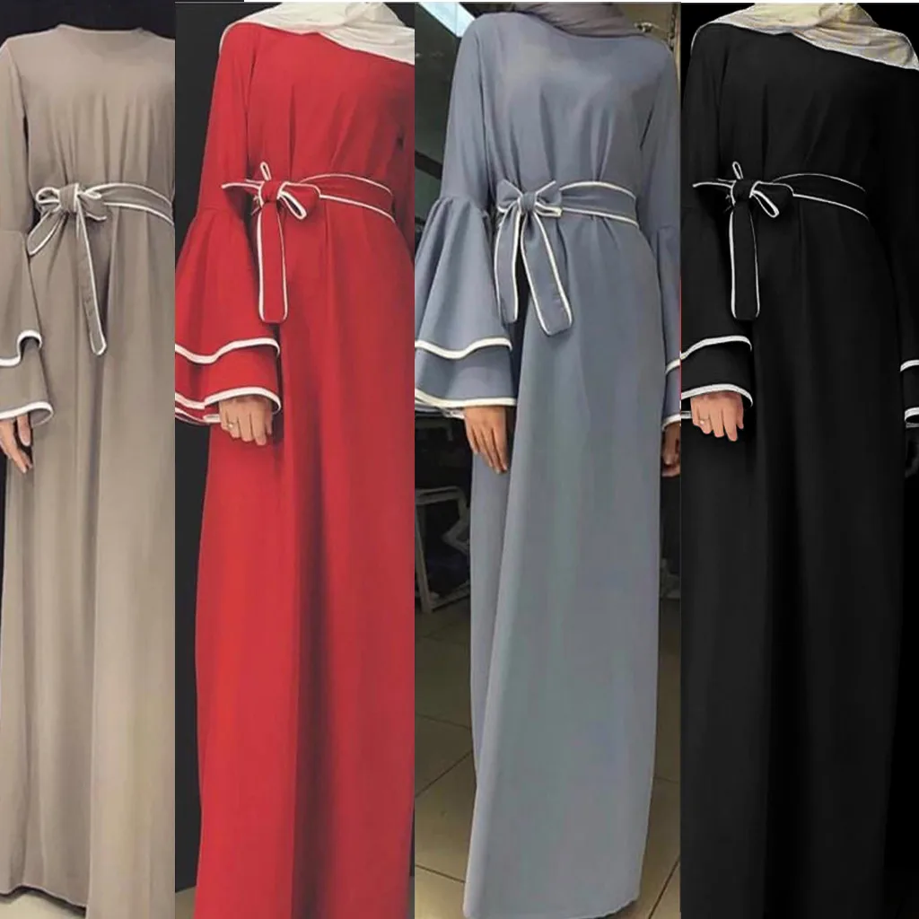 

Fashion Muslim Dress Women 2019 Abaya Islamic Clothing For Women Open Front Cardigan Jilbab Kaftan Abaya Muslim Robe Maxi Dress