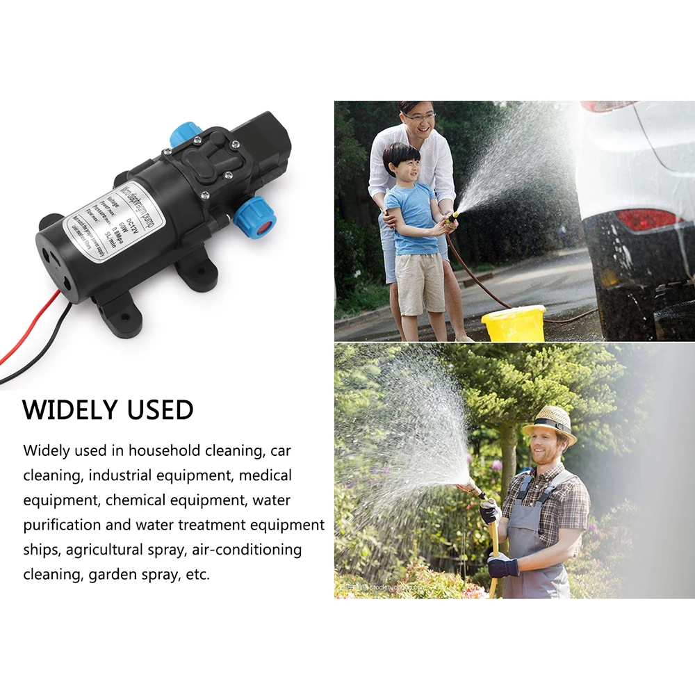 Автоматический мембранный Водяной насос высокого давления 60 Вт 12 В постоянного