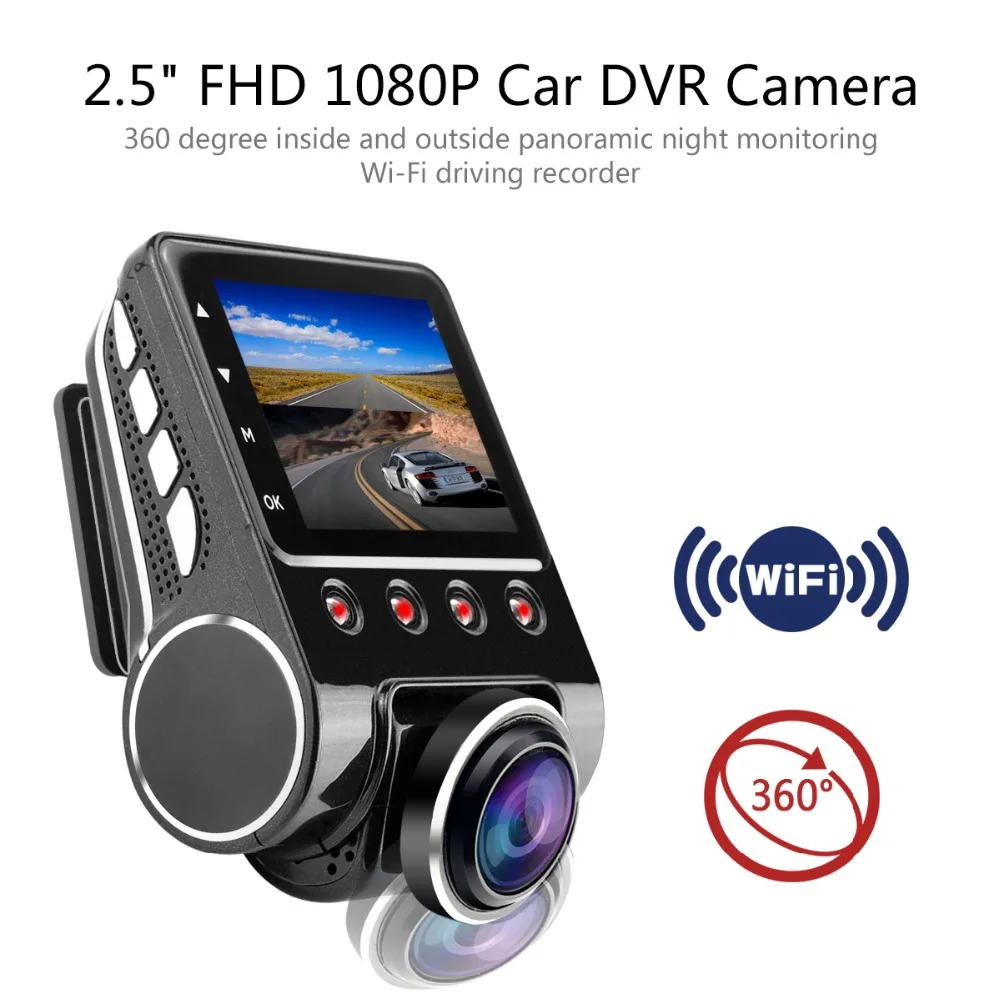 Мини Wi Fi автомобильный dvr 2 5 &quotдвойной объектив регистраторы FHD 1080P видео двойной