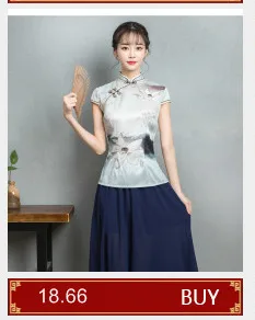 Китайская шелковая блуза Cheongsam, улучшенная винтажная шелковая рубашка Tang, Женский костюм с принтом, Vetement Chinois, Национальный костюм