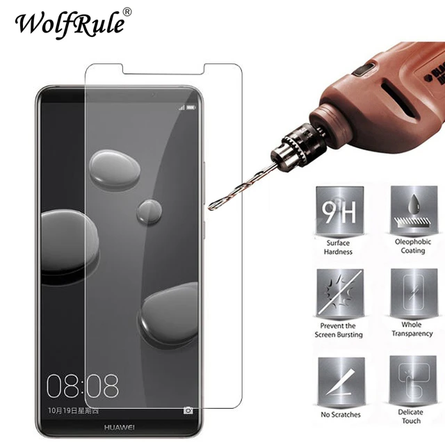 2 piezas de vidrio Huawei Mate 10 Pro Protector de pantalla de vidrio templado para Huawei Mate 10 Pro vidrio Mate 10 Pro pel&iacute;cula Anti-rasgu&ntilde;o 6,0"-0