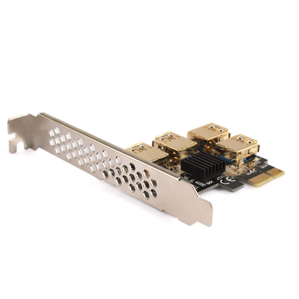 PCI E Express Riser Card 1x до 16x1 4 USB 3 0 слот множитель концентратора адаптер для Bitcoin добыча