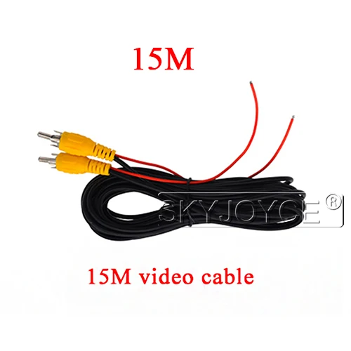 15M Video cable SKYJOYCE, камера заднего вида для автобуса, водонепроницаемая, IR, ночное видение, 24 В, для грузовика, автобуса, фургона, заднего вида, резервная камера заднего вида, помощь при парковке - Название цвета: 15M Video cable