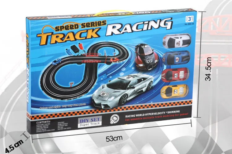 Игровой слот для гоночного автомобиля с высоким треком Электрический рельсовый