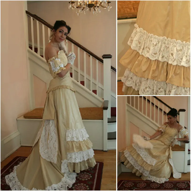 

History!Customer-made Pink Victorian dress 1860s Civil war Dress Scarlett Theater Costume Halloween Renaissance Dress V-498