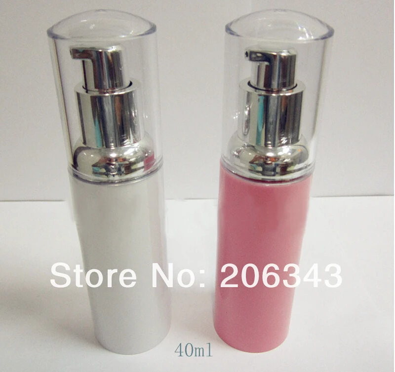 40 мл розовый & WITE безвоздушная бутылка или пластиковая для лосьона с безвоздушным