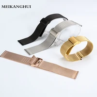universal new style single buckle with 16mm 18mm 20mm 22mm silver stainless steel strap replacement bracelet