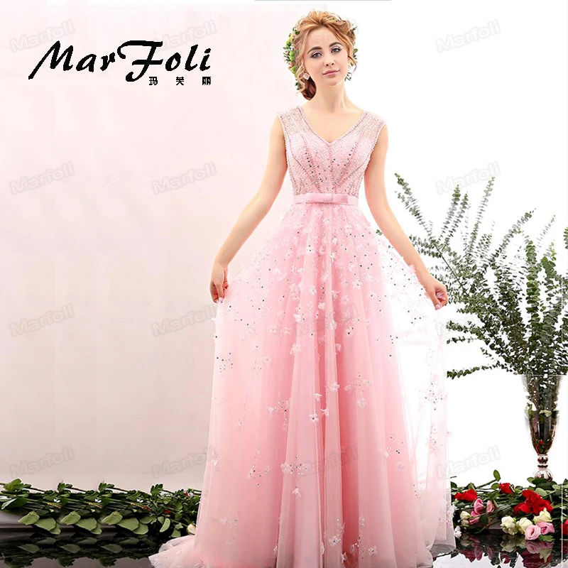 Вечернее платье LF0087 розовое с бусинами длина до пола|party pink dresses|evening dressdress evening