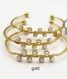 gold WT-B387 WKT Опт Новое поступление Щедрый для леди браслет натуральный пресноводный жемчуг латунь с золото цвет ювелирные изделия - Окраска металла: gold