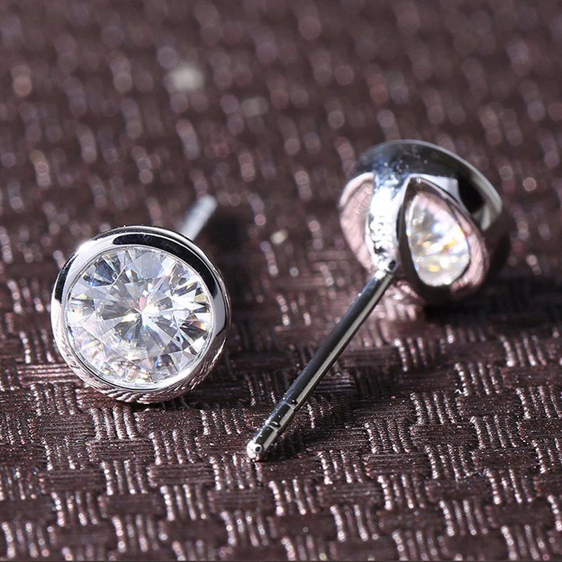 Серьги-гвоздики Transgems Classic 14K 585 белое золото серьги с муассанитом для женщин 5 мм F