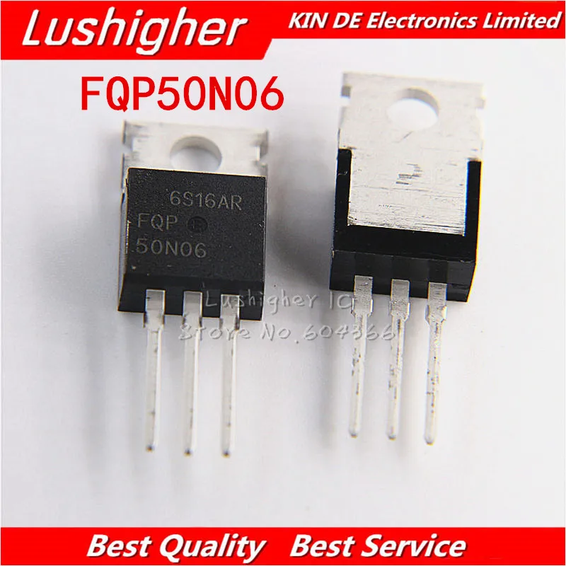 10 шт. FQP50N06 TO220 RFP50N06 50N06 50A 600 в MOSFET TO 220 N channel|n-channel mosfet| |
