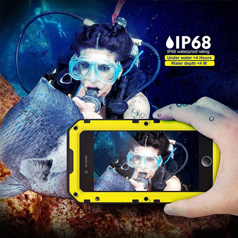 IP68 Водонепроницаемый чехол для iPhone 8 чехол водонепроницаемый металлический защитный противоударный чехол 360 чехол для iPhone 7 Plus XS чехол для MAX XR