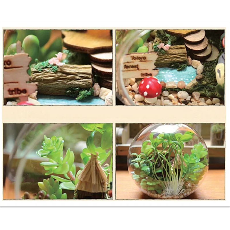 Деревянный сборный кукольный домик сделай сам Totoro миниатюрная модель фотодомик