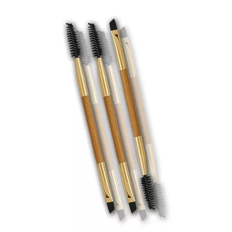 1pcs Eyelash Eyebrow Brush Makeup Bamboo Handle Double Head Pro Eye Lash Brow Cosmetic Beauty Tools | Красота и здоровье