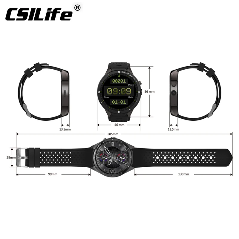 CSILife KW88 Pro 3g Smartwatch телефон Android 7 0 четырехъядерный 1. Гц 1 ГБ 16 Bluetooth 4 Смарт часы gps