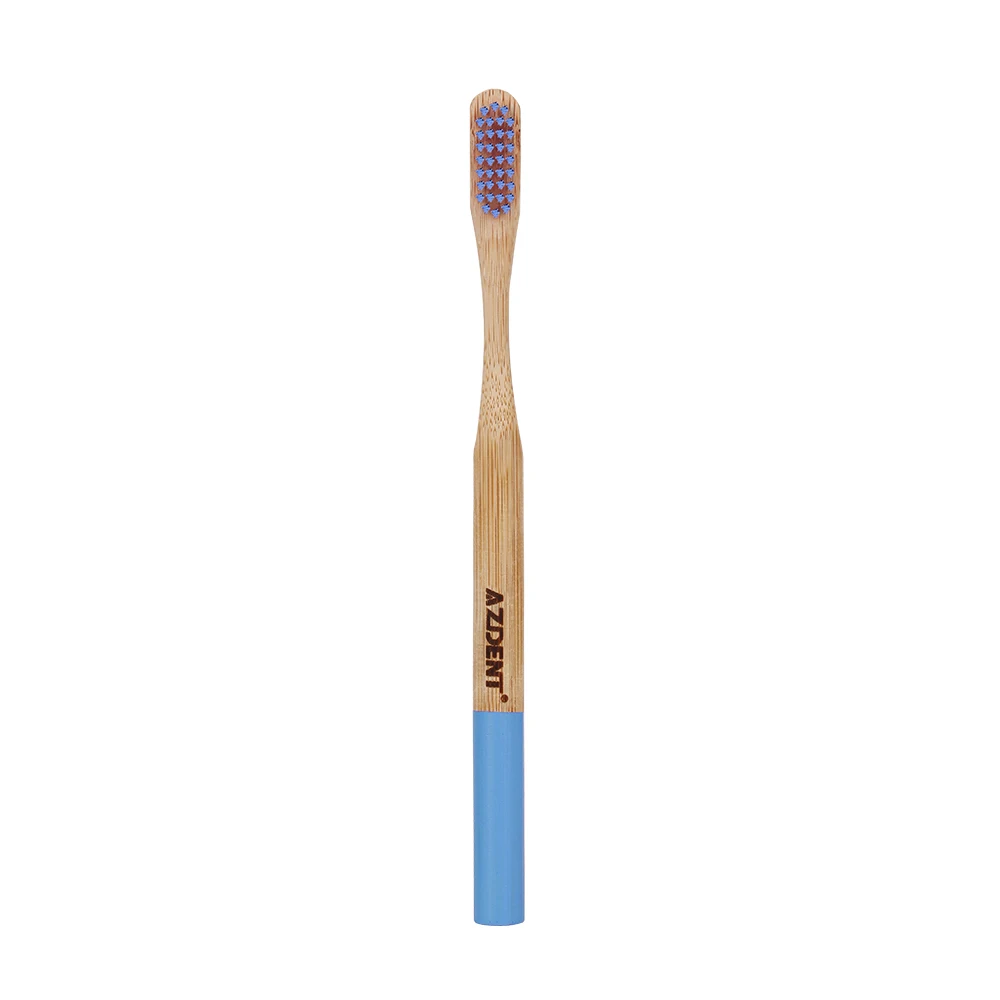 blue Hot 1pcs Bamboo Toothbrush Double Ultra Soft Wooden Handle Bamboo Toothbrushes Oral Care Soft Bristle Head for Adults Wholesale - Цвет: blue