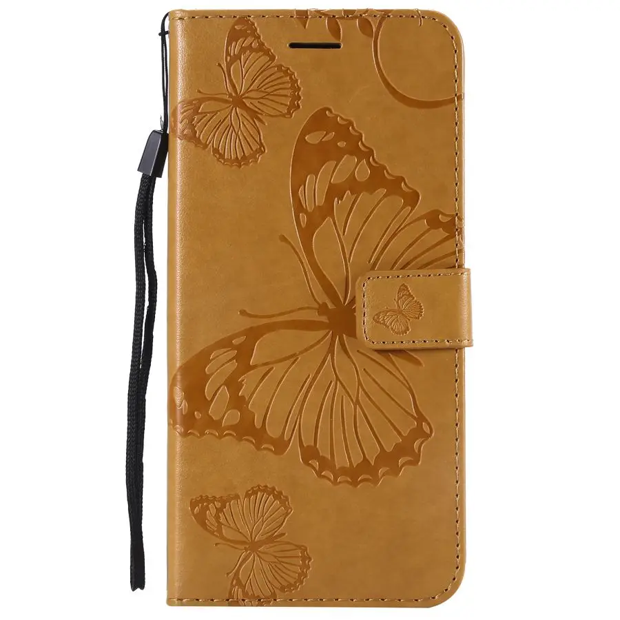 Yellow Кожаный чехол для huawei Y5 Lite чехол для huawei Y5 Lite чехол DRA-LX5 Y5 3D Бабочка Флип-бумажник чехол для телефона - Цвет: Yellow