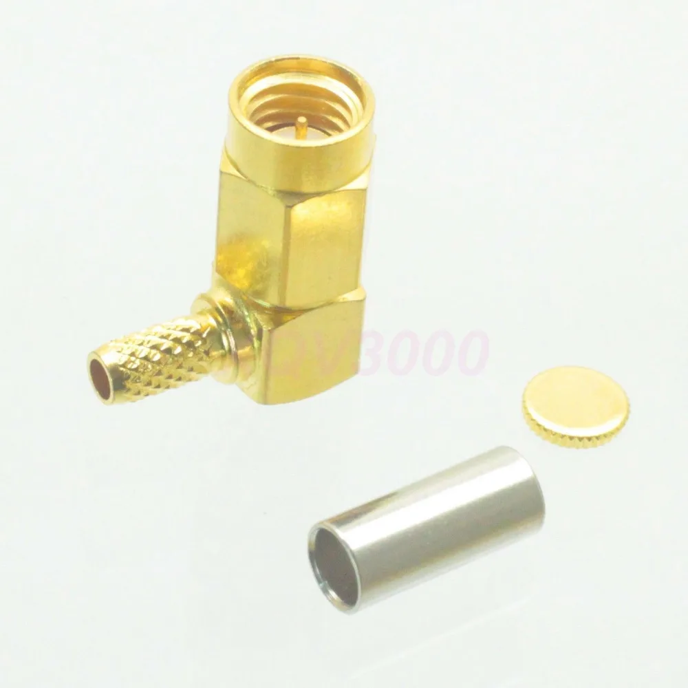 1 шт. коннектор SSMA контактный штекер обжим под прямым углом для RG316 LMR100 RG174|angle