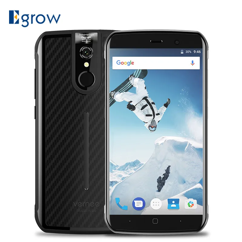 Vernee активный Глобальный Версия IP68 Водонепроницаемый 5 &quotFHD Смартфон 6G + 128G Helio P25