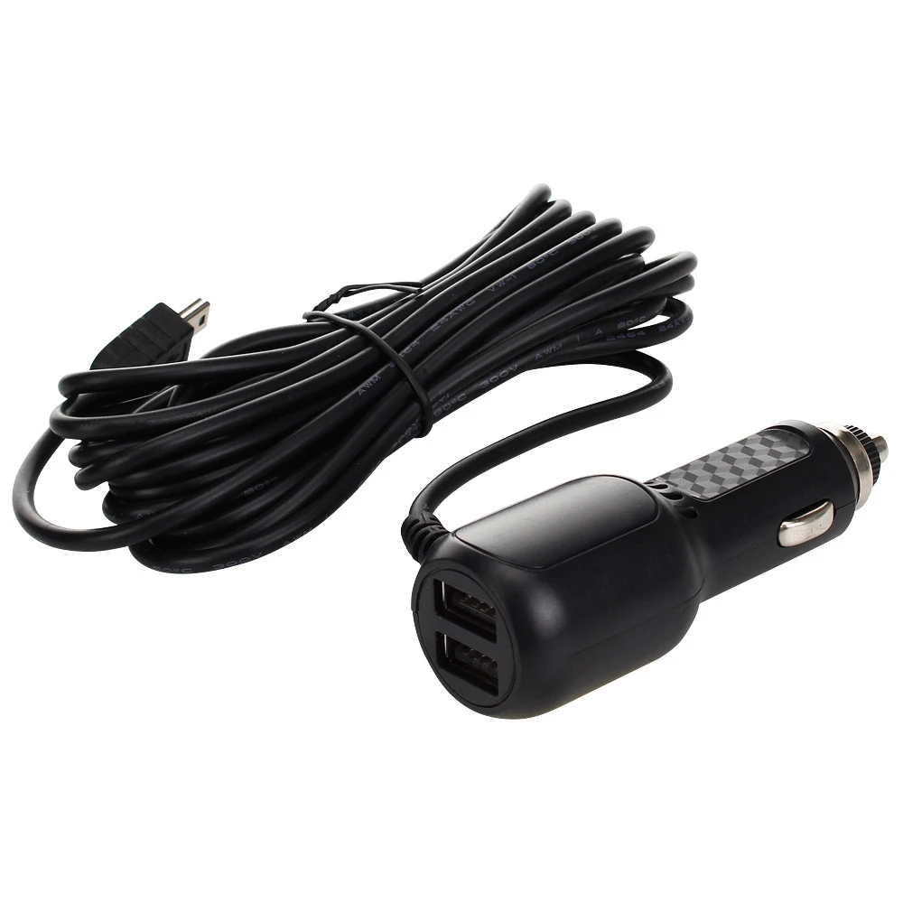 Автомобильное зарядное устройство с двумя USB портами 3 5 м В 2 А|Кабели адаптеры и